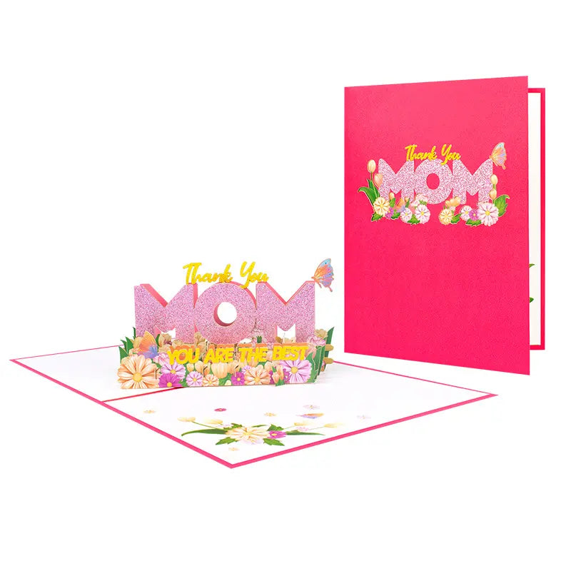 Pop up Mothers Day Card- Funny 3D Pop up Greeting Card-Surprise for Mom Greeting Card with Kraft Envelope - Hand-Drawn Designs by Artists-Mm