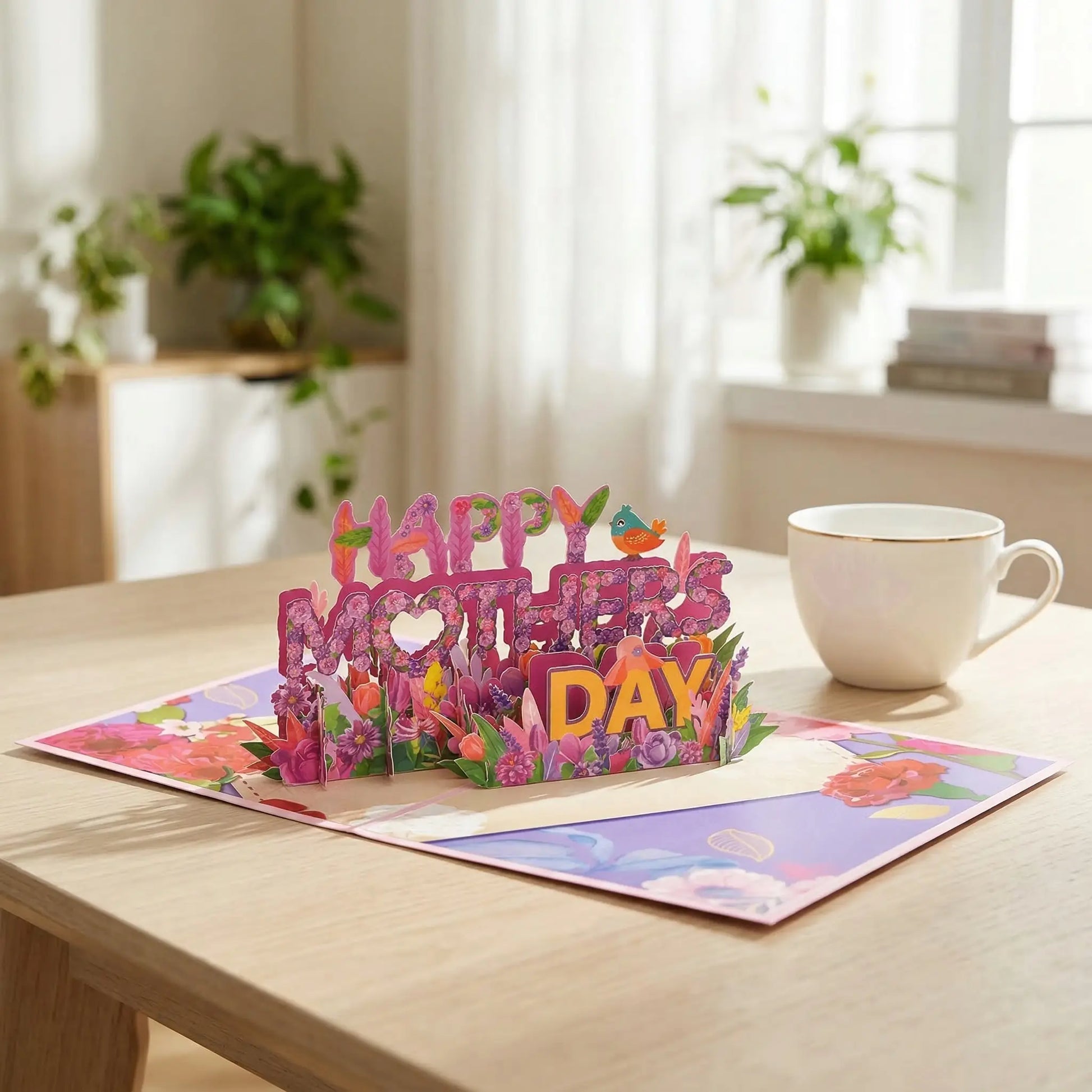 Pop up Mothers Day Card- Funny 3D Pop up Greeting Card-Surprise for Mom Greeting Card with Kraft Envelope - Hand-Drawn Designs by Artists-Mm
