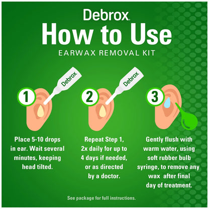 Ear Wax Removal Kit, Ear Cleaning Rubber Bulb Syringe and 0.5 Fl Oz Ear Wax Removal Drops