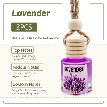 2Pack Car Air Fresheners Hanging Scent Oil Diffuser,8Ml Nature Frangrance Friut Juciy Perfume Last Long Time with Three Scents for Car & Live Gifts