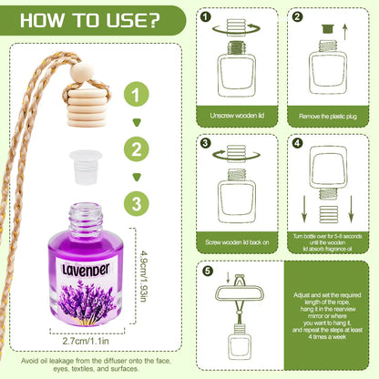 2Pack Car Air Fresheners Hanging Scent Oil Diffuser,8Ml Nature Frangrance Friut Juciy Perfume Last Long Time with Three Scents for Car & Live Gifts