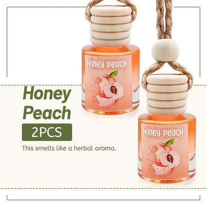2Pack Car Air Fresheners Hanging Scent Oil Diffuser,8Ml Nature Frangrance Friut Juciy Perfume Last Long Time with Three Scents for Car & Live Gifts