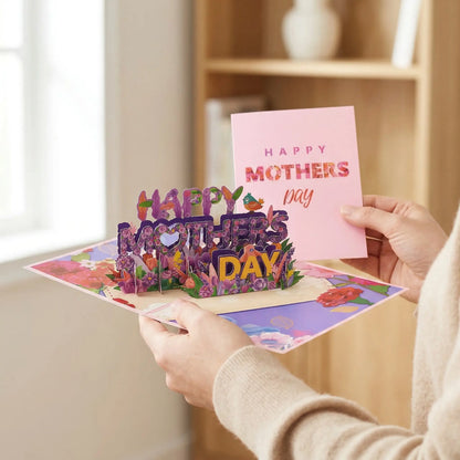 Pop up Mothers Day Card- Funny 3D Pop up Greeting Card-Surprise for Mom Greeting Card with Kraft Envelope - Hand-Drawn Designs by Artists-Mm