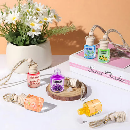 2Pack Car Air Fresheners Hanging Scent Oil Diffuser,8Ml Nature Frangrance Friut Juciy Perfume Last Long Time with Three Scents for Car & Live Gifts