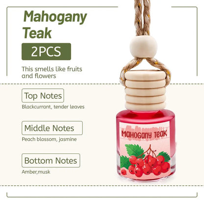 2Pack Car Air Fresheners Hanging Scent Oil Diffuser,8Ml Nature Frangrance Friut Juciy Perfume Last Long Time with Three Scents for Car & Live Gifts