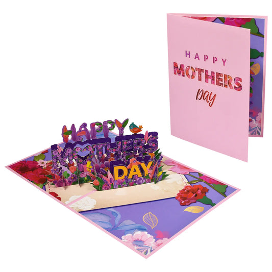 Pop up Mothers Day Card- Funny 3D Pop up Greeting Card-Surprise for Mom Greeting Card with Kraft Envelope - Hand-Drawn Designs by Artists-Mm
