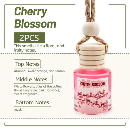 2Pack Car Air Fresheners Hanging Scent Oil Diffuser,8Ml Nature Frangrance Friut Juciy Perfume Last Long Time with Three Scents for Car & Live Gifts