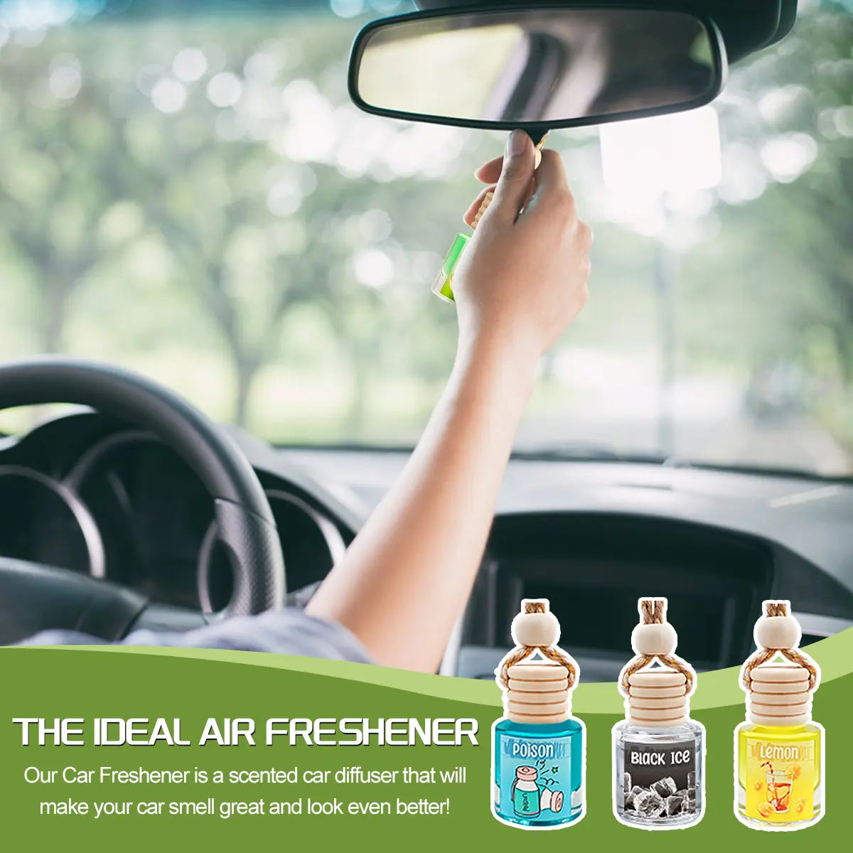 2Pack Car Air Fresheners Hanging Scent Oil Diffuser,8Ml Nature Frangrance Friut Juciy Perfume Last Long Time with Three Scents for Car & Live Gifts
