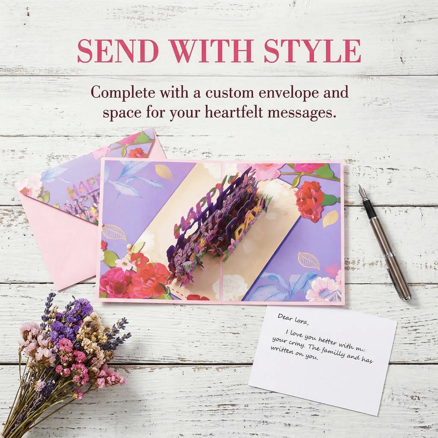 Pop up Mothers Day Card- Funny 3D Pop up Greeting Card-Surprise for Mom Greeting Card with Kraft Envelope - Hand-Drawn Designs by Artists-Mm