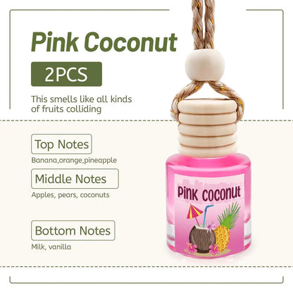 2Pack Car Air Fresheners Hanging Scent Oil Diffuser,8Ml Nature Frangrance Friut Juciy Perfume Last Long Time with Three Scents for Car & Live Gifts